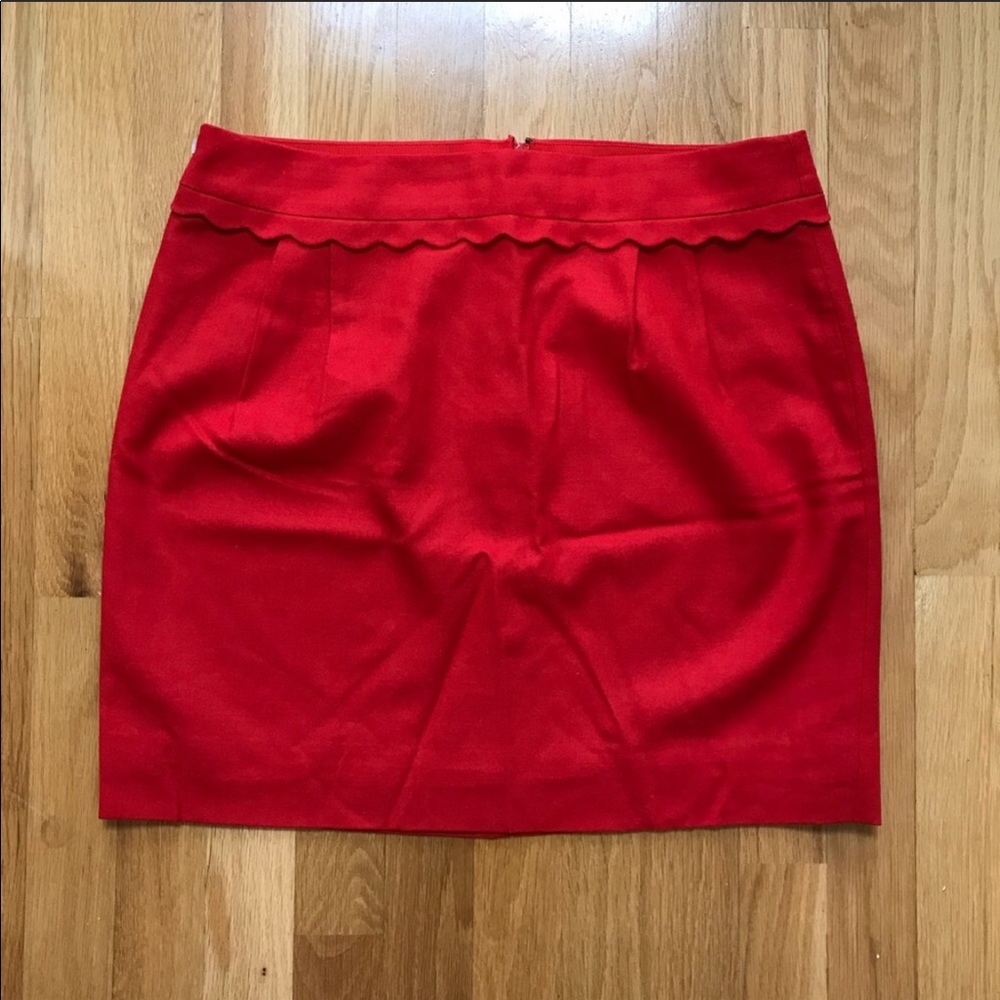 J. Crew Scallop Trim Wool Mini Skirt